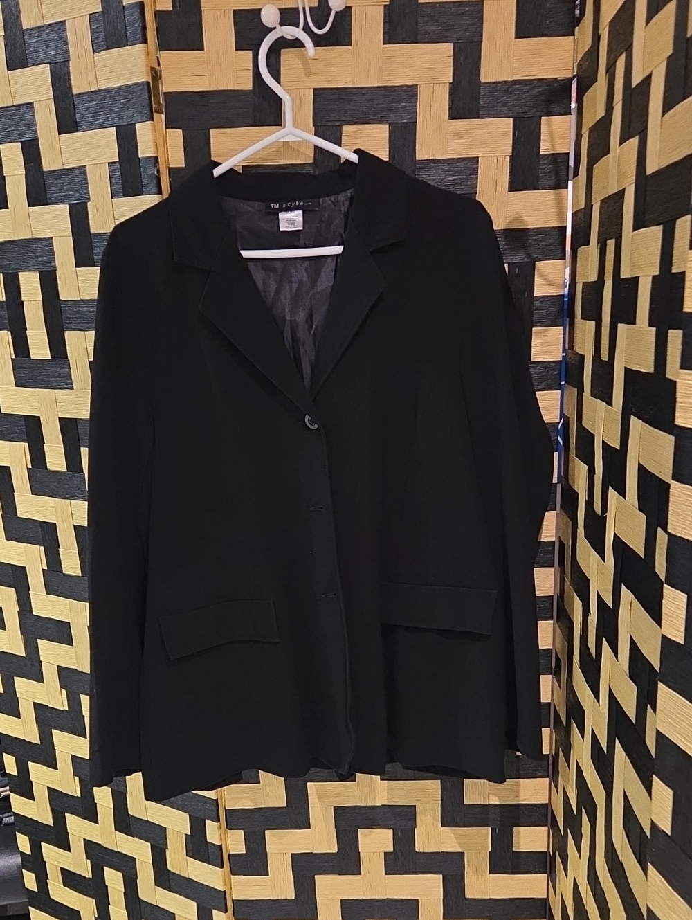 Women's Black Single-Button Maternity Blazer Jacket